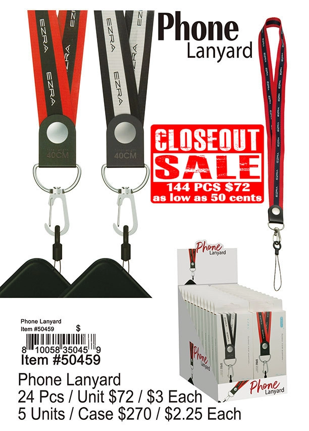 Phone Lanyard - Closeout 144 Pcs.